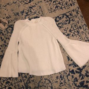 White Bell Sleeve sweater